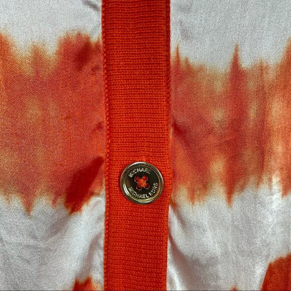 Michael Kors | Tie Dye Cardigan Sweater Orange - Picture 7 of 9